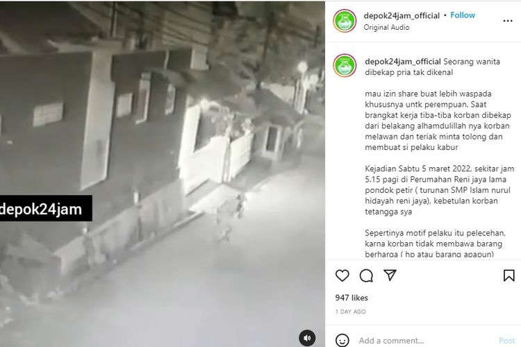 Perempuan Harus Hati-hati Jalan Sendirian Saat Dini Hari, Jangan Sampai Seperti Kejadian di Depok Ini